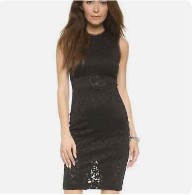 Elizabeth And James Black Lace Midi Dress